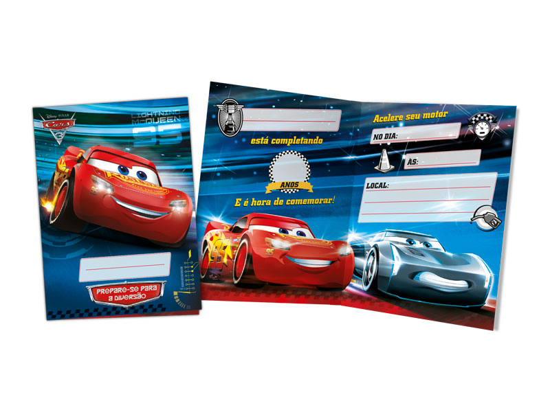 Convite Cars 3 08 Unidades